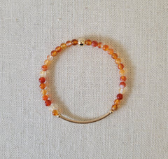 The Carnelian - Carnelian Gold Bar Bracelet