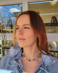 The Seventies Vibe - Multi Gemstone Gold Necklace