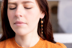 The Druantia Goddess - Arbutus, Black Locust, Walnut, Rosewood Gold Dangle Earrings