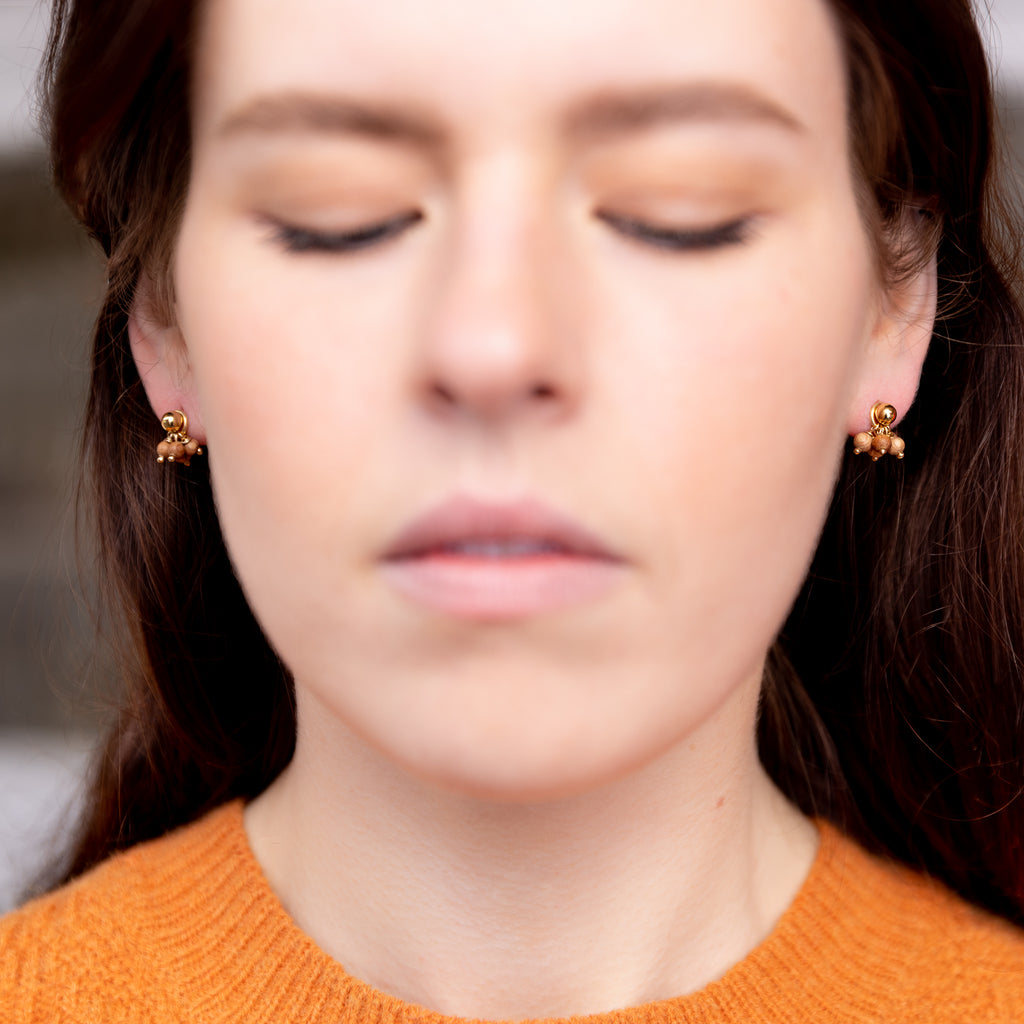 The Gaia Goddess - Rosewood Gold Removable Cluster Stud Earrings