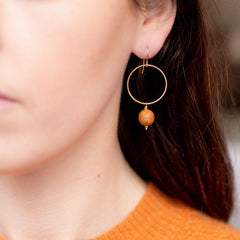 The Samantha - Arbutus and Gold Earrings