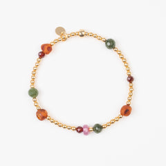 The Aphrodite Goddess - Ruby Jade Amber Garnet Gold Bracelet