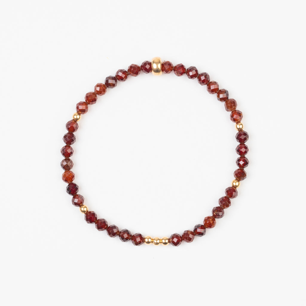 The Hebe Goddess - Scattered Orange Garnet Gold Bracelet