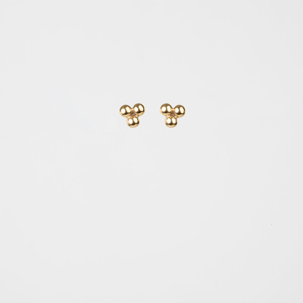 Triple Ballin - Three Ball Gold Stud Earrings