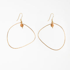 The Demeter Goddess - Arbutus Wood Gold Wabi Sabi Hoop Earrings