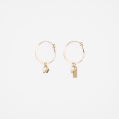 Mini Love - Pearl Gold Removable Charm Hoop Earrings