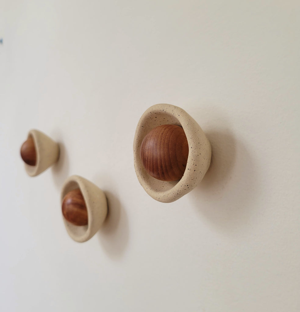 Wabi-Sabi Knobby Kusshi Wall Hooks - Blonde