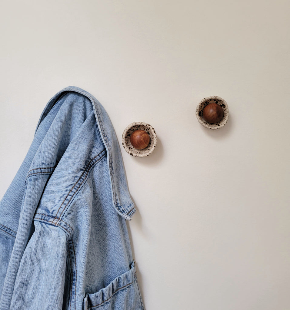 Wabi-Sabi Knobby Kusshi Wall Hooks - Quail Egg