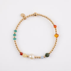 The Autumn - Gold, Amber, Jade, Onyx, Citrine, Angelite, Carnelian, Pearl Bracelet