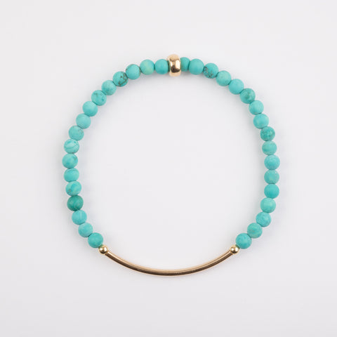Tibetan Turquoise Gold Bar Bracelet - Sold Out