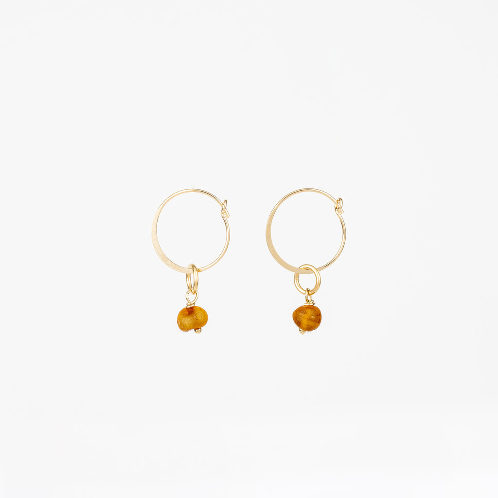 The Baltic Amber - Amber Gold Removable Charm Earrings