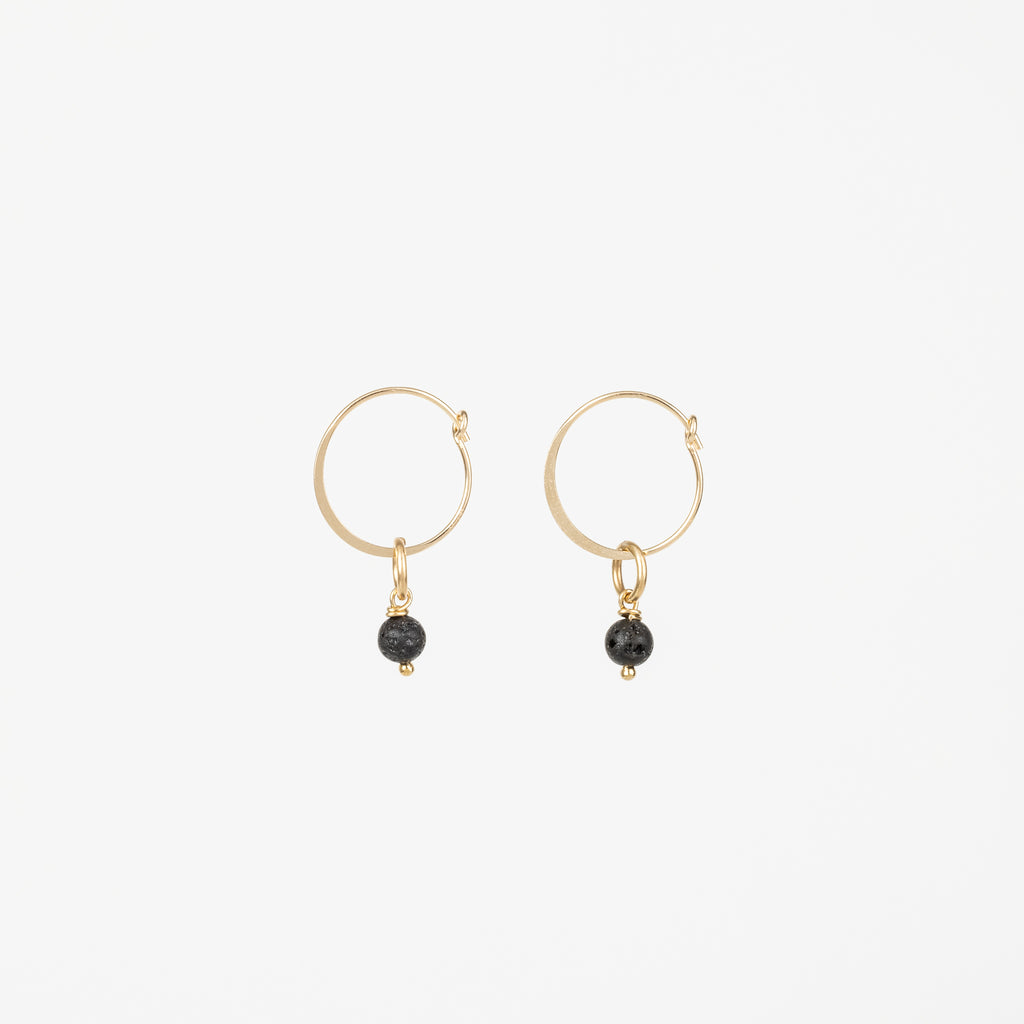 The Clementine - Lava Gold Removable Charm Earrings