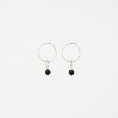 The Kilauea - Lava Silver Removable Charm Hoop Earrings