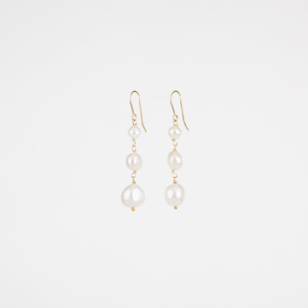 The Kelsey - Gold Freshwater Pearl Earrings