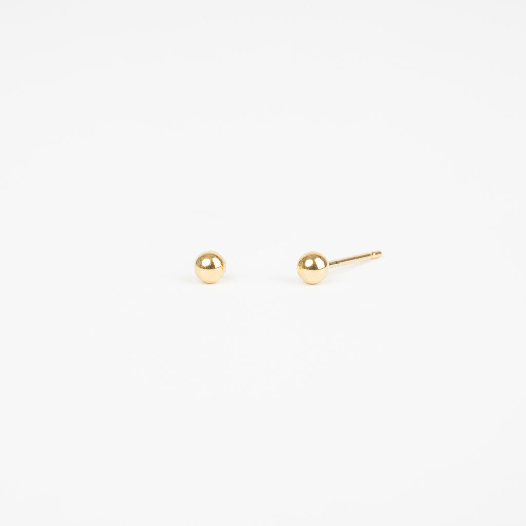 Ballin' - 4mm Gold Stud Earrings