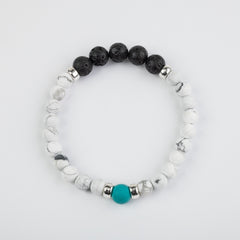 Turquoise, Lava, Howlite, Silver Combo Bracelet
