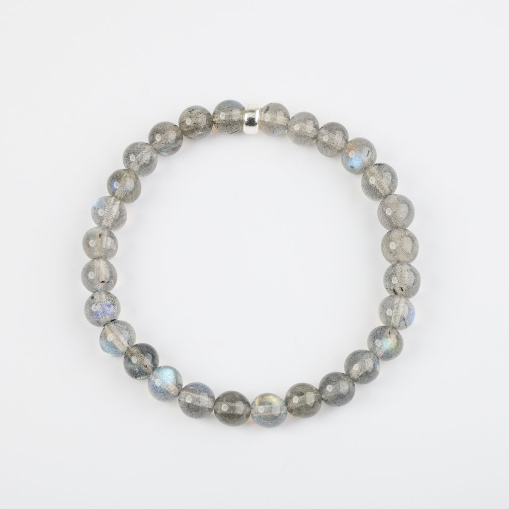6mm Labradorite Silver Bracelet