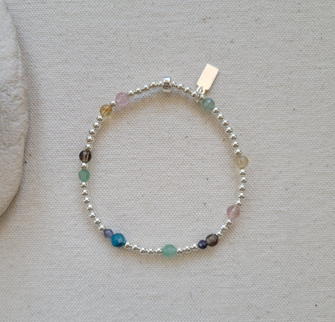 The Wildflower - Scattered Gemstone and Silver Bracelet
