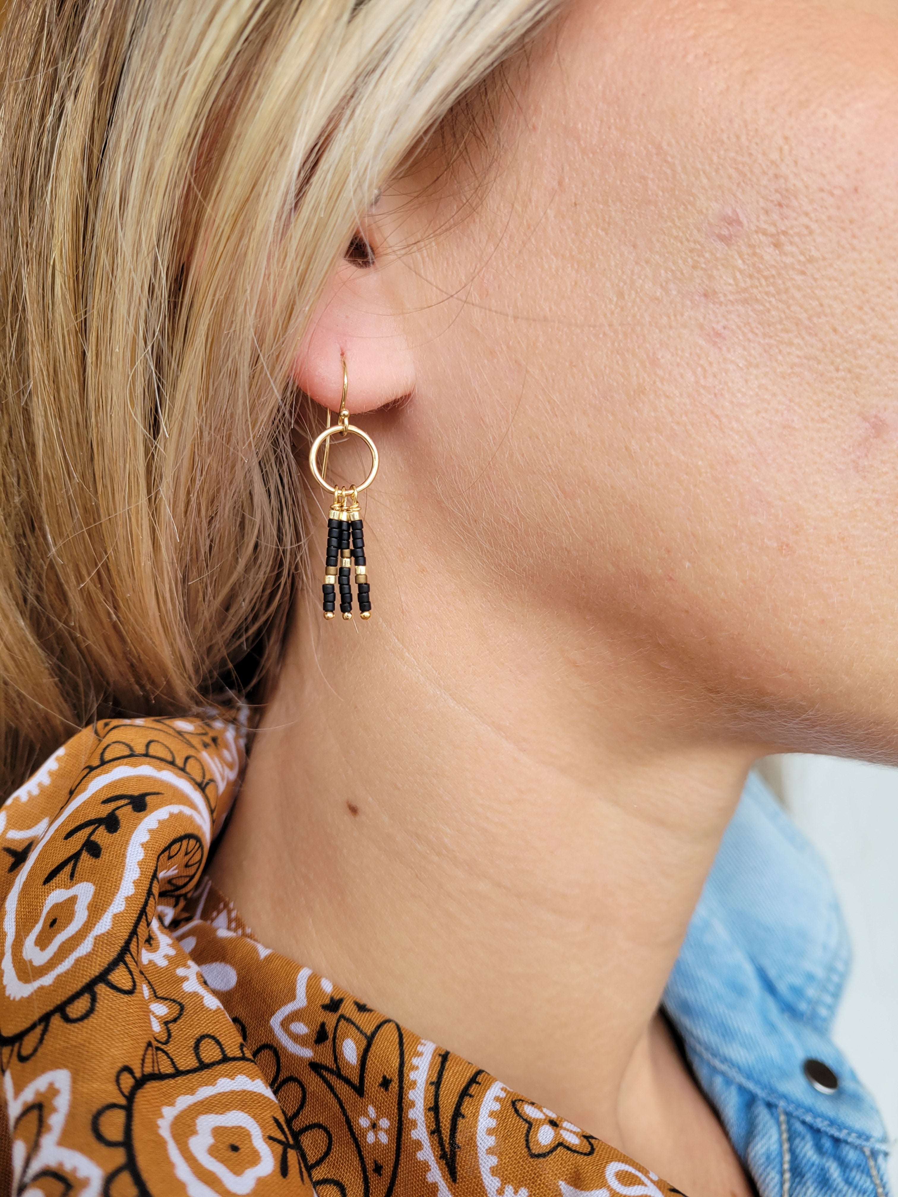 The Cowgirl Mini- Bohemian Navajo-Inspired Seed Bead Earrings