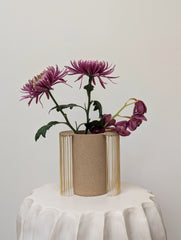 Golden Veil Ceramic Vase