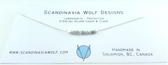 Labradorite Gem Bar Silver Necklace