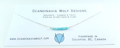 Amazonite Gem Bar Silver Necklace