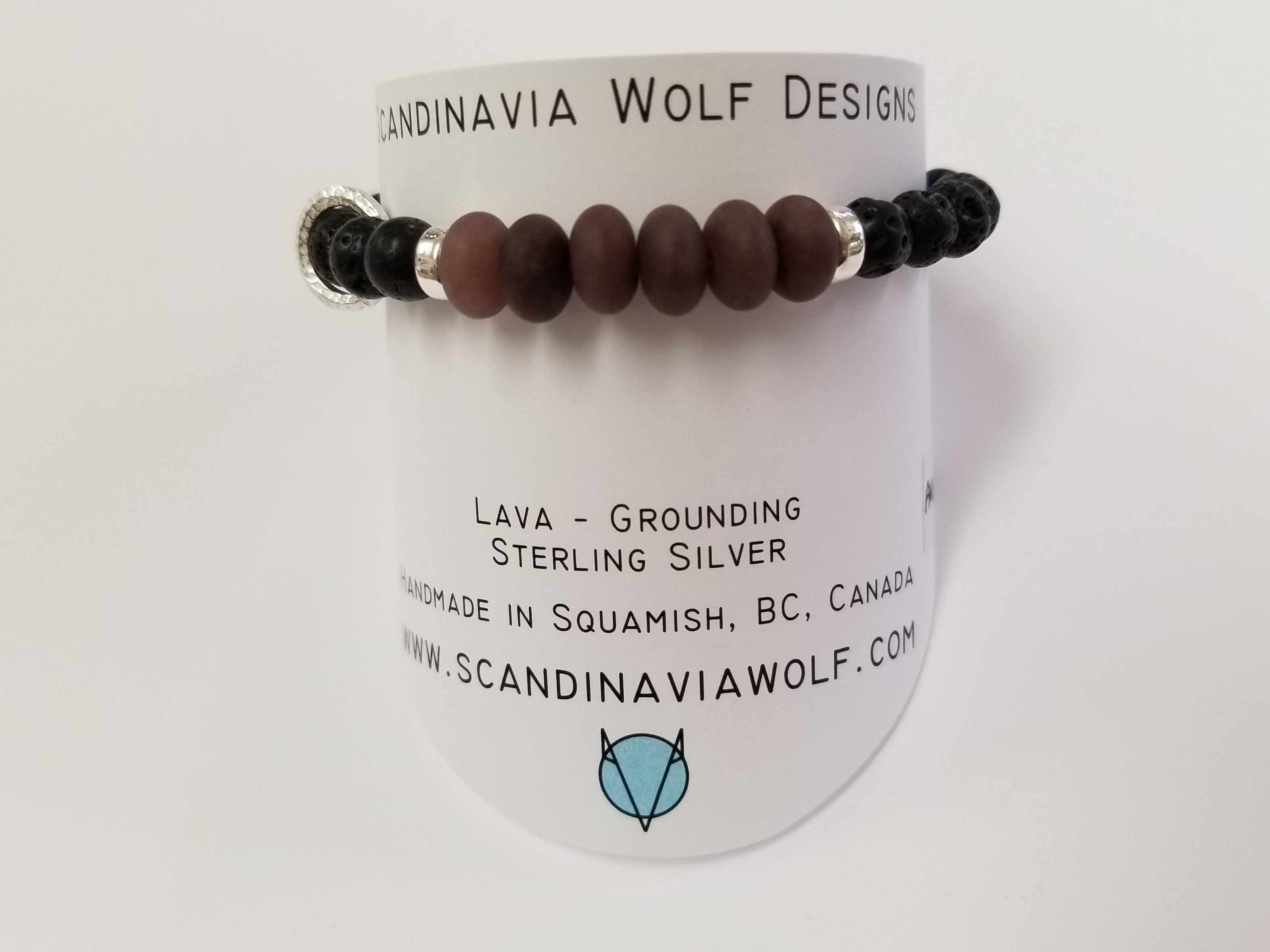 Lava Aventurine Silver Floating Circle Bracelet