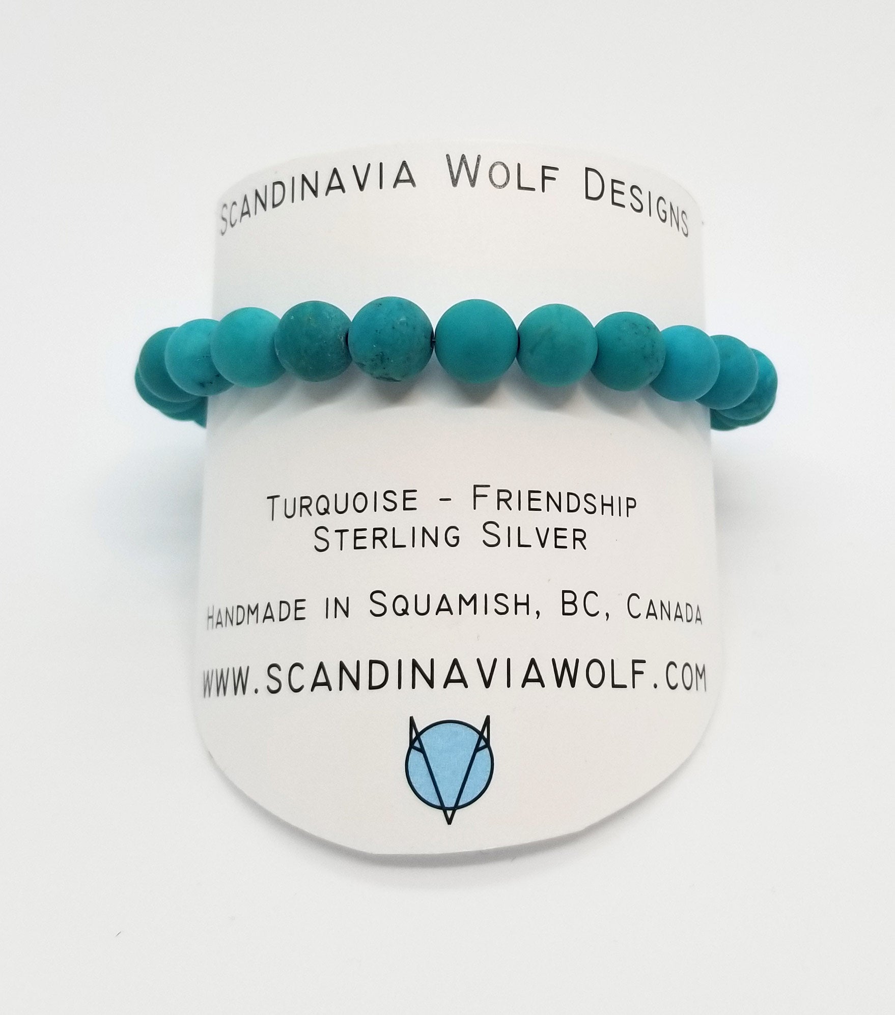 8mm Tibetan Turquoise Silver Bracelet