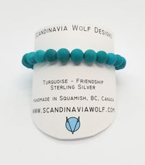 8mm Tibetan Turquoise Silver Bracelet