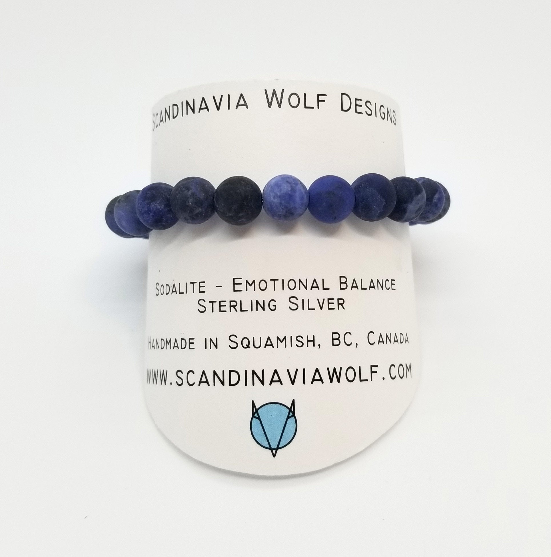 8mm Sodalite Silver Bracelet