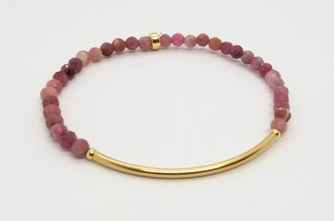 Tourmaline Gold Bar Bracelet