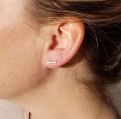 The Bar - 10mm Silver Bar Stud Earrings