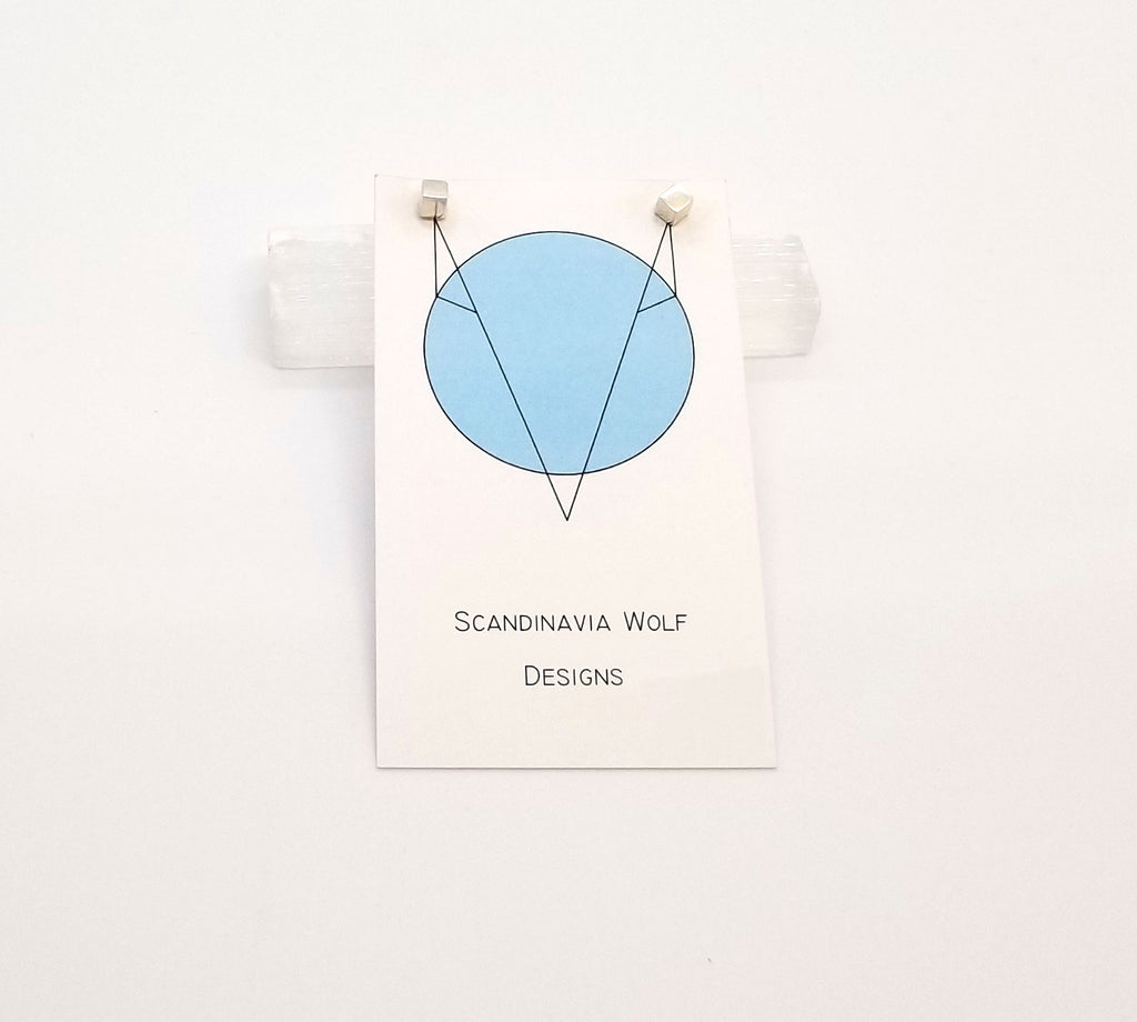 The Sarah - Silver Cube Stud Earrings- SOLD OUT