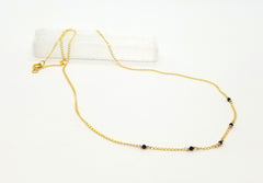 Black Spinel Dispersed Mini Gem Gold Chain