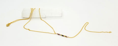 Tourmaline Dangle Gold Necklace