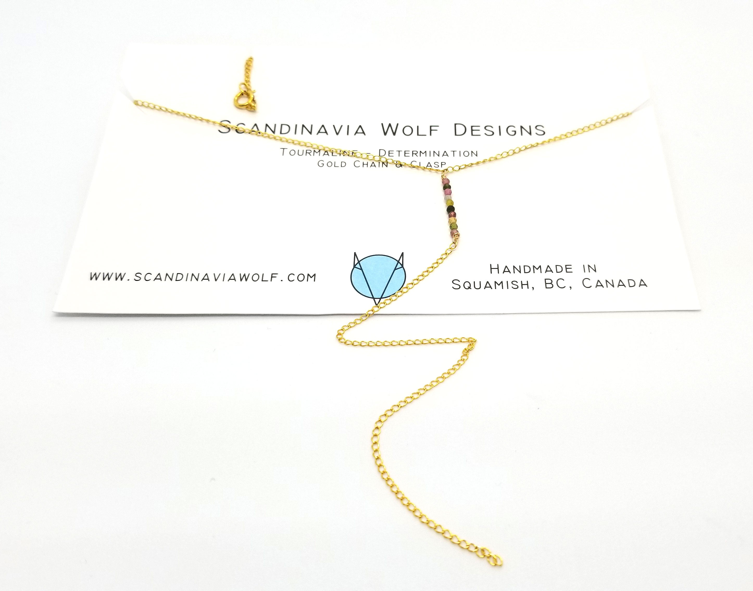 Tourmaline Dangle Gold Necklace