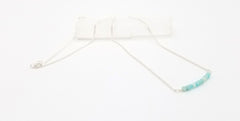 Amazonite Gem Bar Silver Necklace