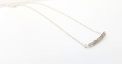 Labradorite Gem Bar Silver Necklace