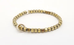 Gold Hematite with Floating Silver Circle Bracelet