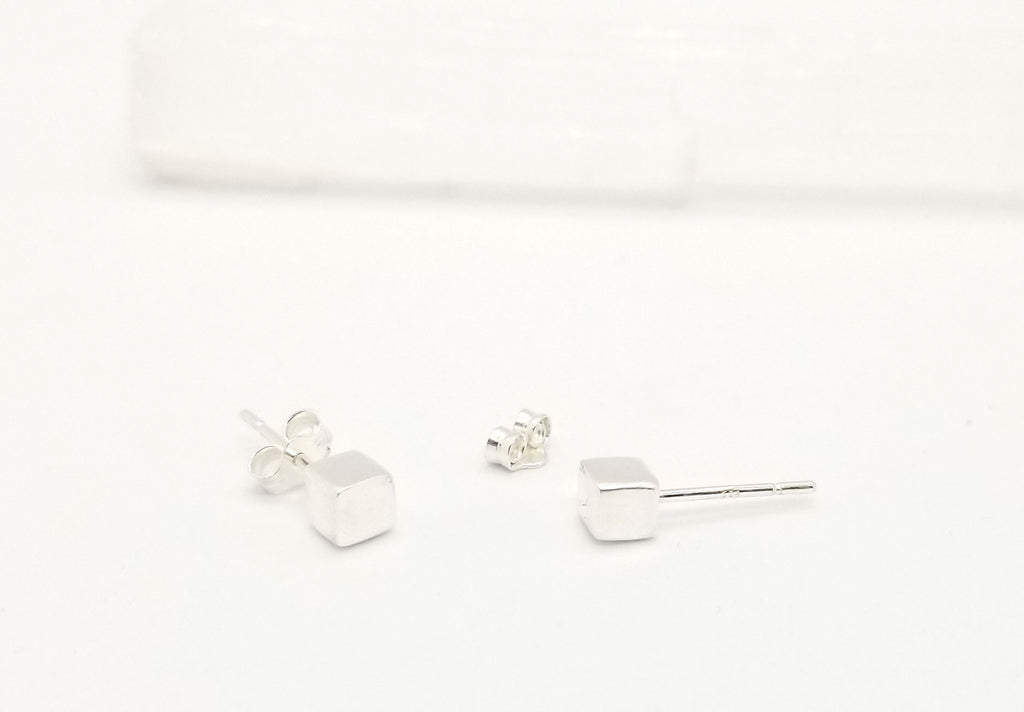 The Sarah - Silver Cube Stud Earrings- SOLD OUT