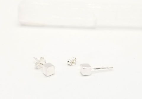 The Sarah - Silver Cube Stud Earrings- SOLD OUT