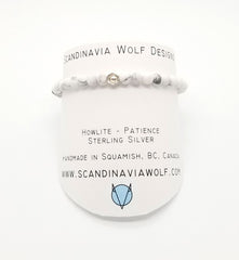 4mm Matte Howlite Silver Hexagon Bracelet