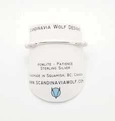 4mm Matte Howlite Silver Bar Bracelet