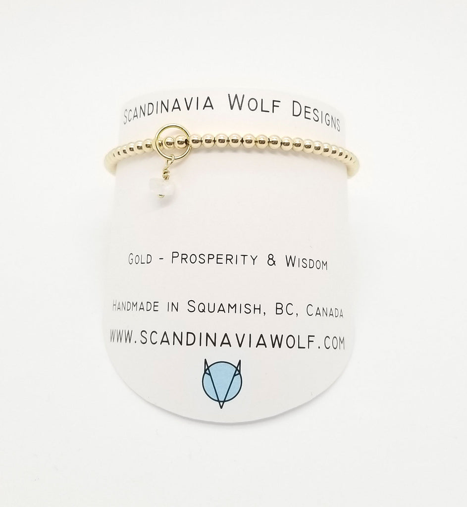 Gold Moonstone Charm Bracelet