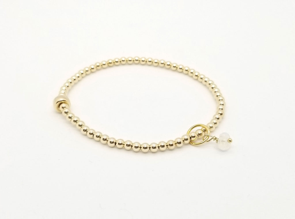 Gold Moonstone Charm Bracelet
