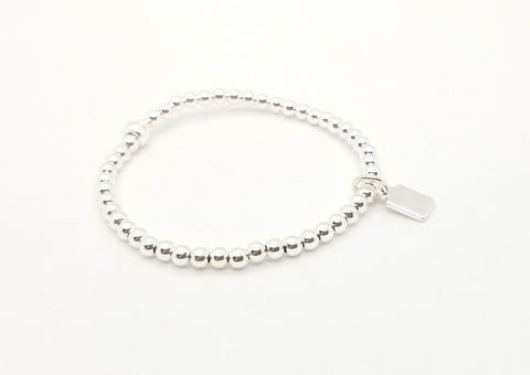 Silver ID Tag 4mm Bracelet