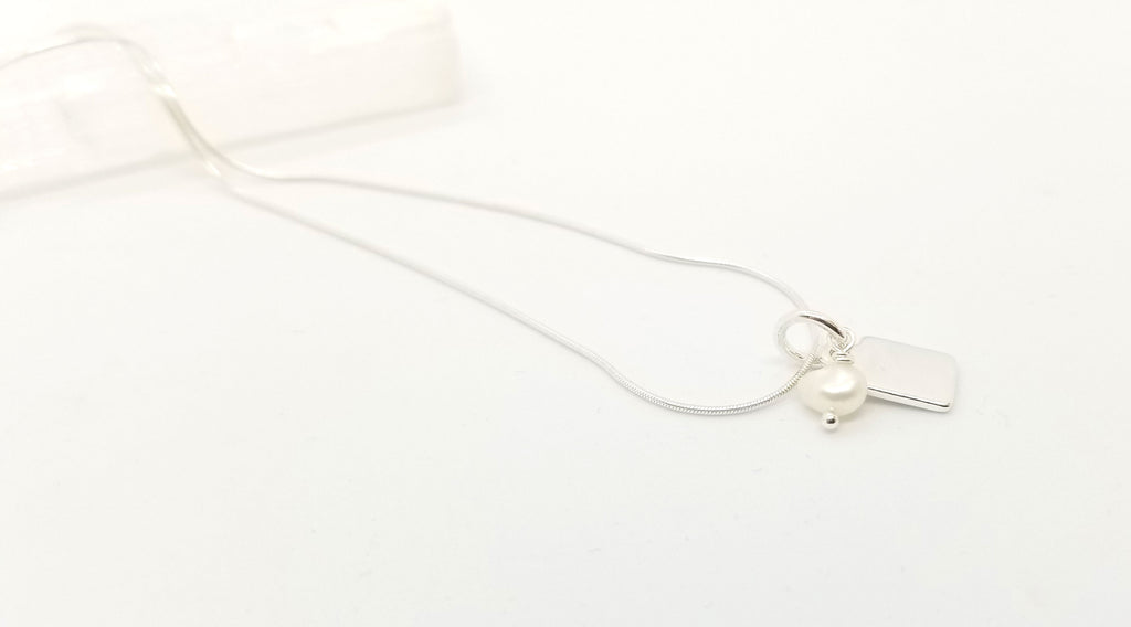 Freshwater Pearl Silver Charm Necklace