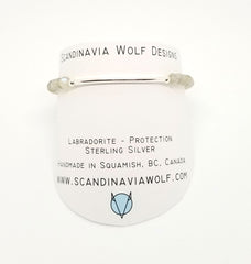 Labradorite Silver Bar Bracelet