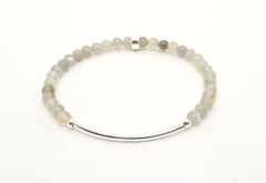 Labradorite Silver Bar Bracelet