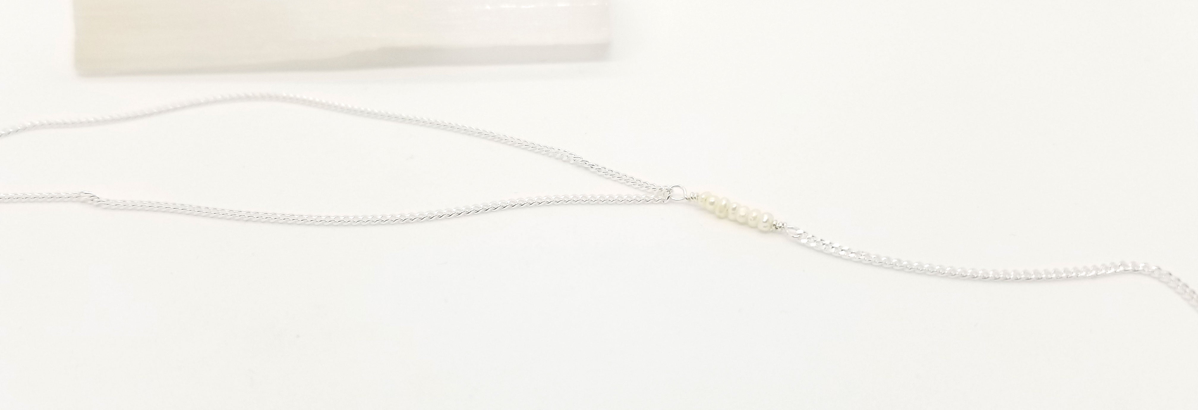 Freshwater Pearl Silver Center Drop Necklace